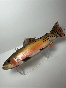 VINTAGE Fishing Lure Hand Carved James STANGLAND ~ FISH SPEARING DECOY~ FOLK ART - Picture 1 of 23