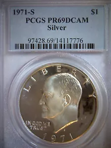 1971-S DOLLARO D'ARGENTO FERROSO, PCGS PR69DCAM, - Foto 1 di 5