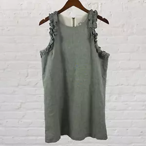 Naked Zebra Women's Size Large Dress Linen Shift Sleeveless Ruffle Knee Length - Picture 1 of 9