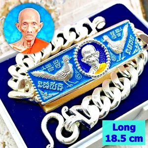 Pulsera Alpaca Rico en Dinero Mil Millones de Lp Ruay Panlan Be2555 Azul Tailandés #15657 - Imagen 1 de 9