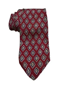 Robert Talbott Neck Tie 3.5" Wide 57" Long Red Abstract Hand Sewn Silk USA - Picture 1 of 8