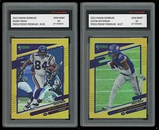 JUSTIN JEFFERSON / RANDY MOSS 2021 PANINI DONRUSS PRESS PROOF 1ST GRADED 10 CARD