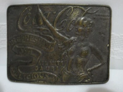 RARE VINTAGE Coca Cola Fantasy Belt Buckle , Made by Lewis Buckles Chicago - Image 1 of 3