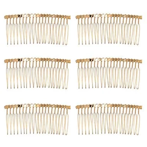10 Pieces Metal Hair Combs Clip Wire Hair Combs Wedding Veil Combs 20 Teeth Gold - Picture 1 of 2
