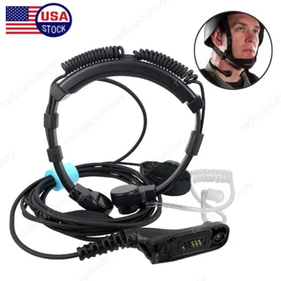 Nuevos auriculares con micrófono Throat PTT para Motorola XPR6350 XPR6380 XPR6550 XPR6580 Foto 1 de 4