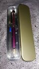 15cts Genuine Ruby Filled Ballpoint Pen &amp; Refill In Tin - July Birthstone Gift
