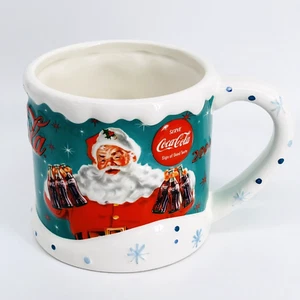 2004 HOUSTON HARVEST GIFTS COCA-COLA CHRISTMAS SANTA LARGE CERAMIC MUG-HOLIDAY - Picture 1 of 9