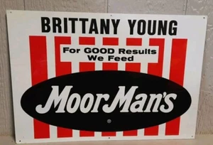 Vintage MoorMan's Metal Feed Sign 14"× 20" Original - Picture 1 of 6