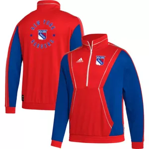 Adidas ~ New York Rangers Men's Team Classic 1979 Half-Zip Jacket $100 NWT - Picture 1 of 6