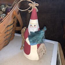 Midwest Importers 7” Cone Santa Fabric Mache Handpainted Ornament