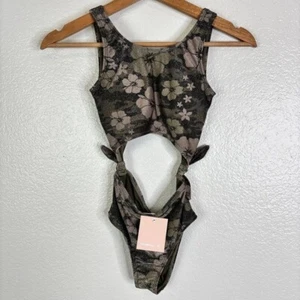 Costume intero nuovo con etichette O'Neill ibisco metallizzato nodo mimetico taglia 10 bambina - Foto 1 di 9