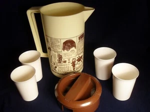 Montgomery Ward Vintage Catalog Pitcher w/ 4 Cups - Old But New Salesman Sample - Picture 1 of 4