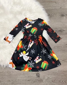 Holiday Bonanza Christmas Dress Girls Boutique Dress 6-7T - Picture 1 of 1