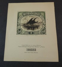 British New Guinea 1/2d, Original Radierung von Ludwig Heßhaimer, leichte Spuren