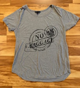Banana Republic No Baggage Short Sleeve Shirt Women's Gray NYC Fashion Large - Picture 1 of 4