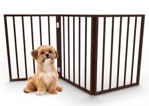 Foldable, Free-Standing Wooden Pet Gate- Light Weight, Indoor Barrier for Sma... - Picture 1 of 4