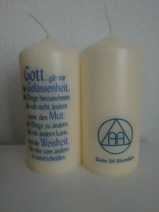 Gott gebe mir die Gelassenheit - Kerze - mit AA Logo - Bild 1 von 1