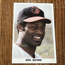 Don Buford Baltimore Orioles 1972 Autographed Team Issued Postcard RARE