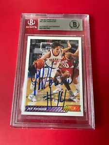 Tarjeta Jeff Hornacek Suns 1992-93 Mazo Superior de la NBA Firmada Automática BAS Losa - Imagen 1 de 2