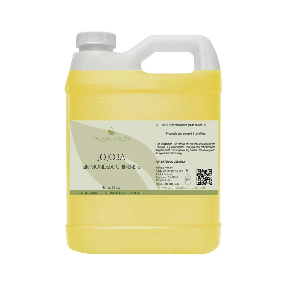 ORGANIC PURE OIL Gold Jojoba Oil 100% pure non-gmo bulk unrefined cold press virgin quart hohoba