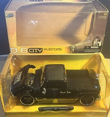 2006 JADA 1:24 Scale Dub City Kustoms Hummer H3T Concept Car Black 8" #90644 New - Image 1 of 4
