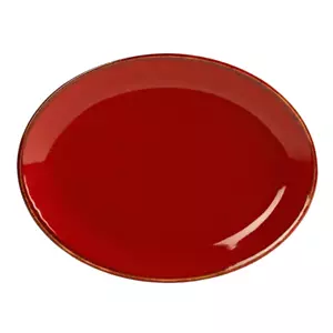 6x Porcelite Seasons MagmaRed Oval Plate 30 x 23cm /12" x 9" Porcelain Crockery - Picture 1 of 2