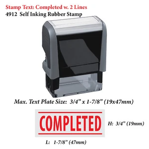 Completed w. 2 Lines - Trodat 4912 Self Inking Rubber Stamp - Picture 1 of 4