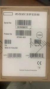 HPE NEW 872491-B21 872772-001 HPE 4TB SATA 7.2KLFF 3.5" SC DS HDD Hard Drive - Picture 1 of 6