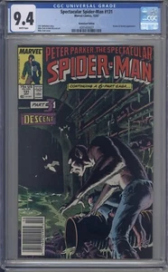 Spectacular Spider-man # 131 CGC 9.4 !!NEWSSTAND!! Kraven App. - Picture 1 of 1