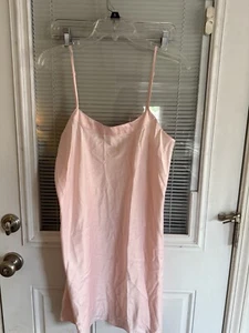 Cabernet Slip Gown Dress Pink Satin Adj Spaghetti Straps Cami Sz M Barely Worn - Picture 1 of 4