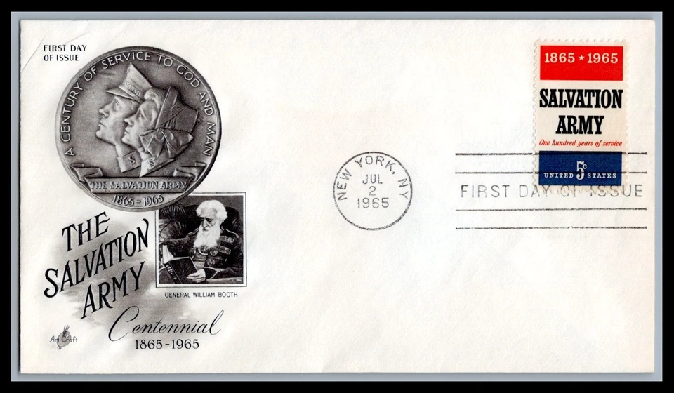 US FDC # 1267 5c Salvation Army ArtCraft   1965, 9d276 - Image 1 of 1