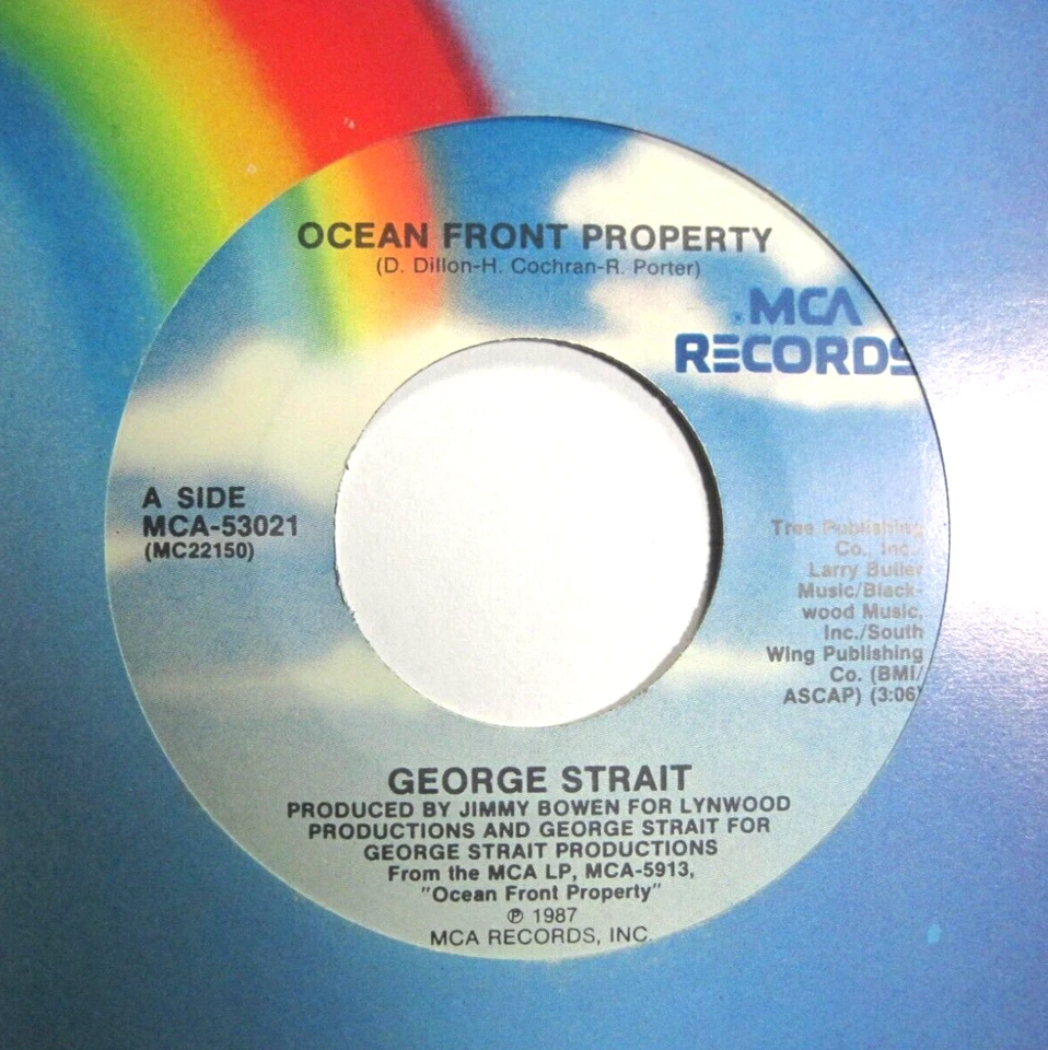 GEORGE STRAIT * 45 * Ocean Front Property * 1987 #1 Country* UNPLAYED MINT Vinyl - Image 1 of 1