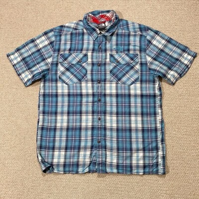The North Face Shirt Mens Medium Blue Multi Check Short Sleeve Outdoor Cotton - Image 1 of 4
