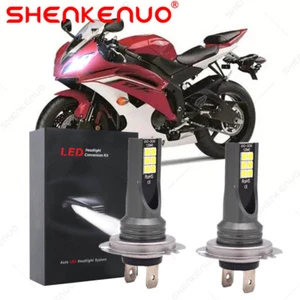 2PC LED Headlight Bulbs Lamp 6000K For Yamaha YZF-R6 03-2015 Replace Halogen CG - Picture 1 of 11