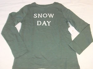 NWT Boys 8 Green Basic Shirt Long Sleeve SNOW DAY 100% Organic Cotton Little Co. - Picture 1 of 3