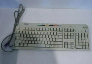 IBM KB-9930 Vintage White PS/2 Multimedia Keyboard with Internet & Media Control - Picture 1 of 10