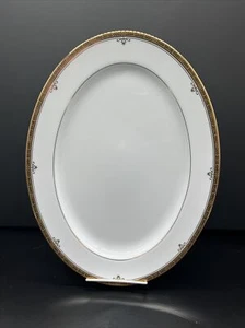 Noritake BUCKINGHAM GOLD 14" Oval Serving Platter Gold Encrusted Trim - Picture 1 of 9