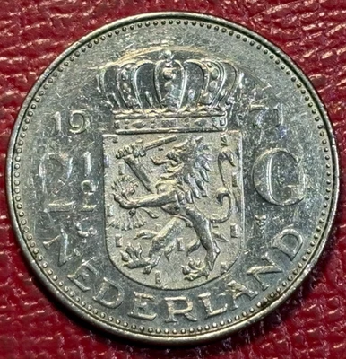 Alta calidad XF/AU 1971 HOLANDA 2 1/2 FLORINES-JUL212 Foto 1 de 2