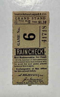 1933 - 1937 年布鲁克林道奇队门票 - Poss 1935 年贝比·鲁斯或奥纳首次亮相阅读 — 第 1/3 张图片