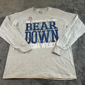 T-shirt manica lunga Russell University of Arizona Bear Down grigio uomo grande - Foto 1 di 7