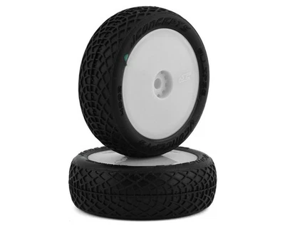 JConcepts Mini-B Ellipse Pre-Mounted Front Tires (White) (2) - Image 1 of 3