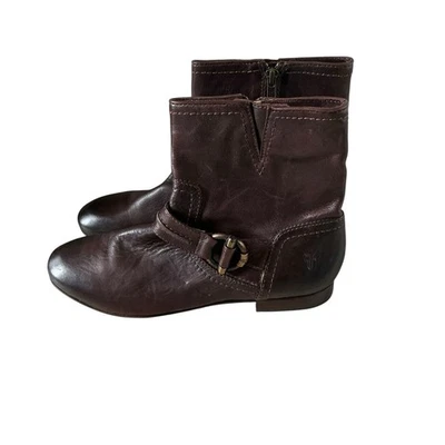 Frye Jillian Toggle Short Women's 10 Brown Ankle Biker Harness Booties - Image 1 of 4