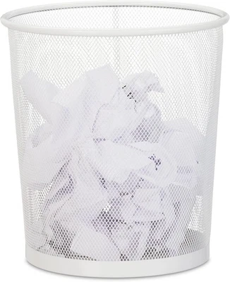 Relaxdays Wastebasket, Wastepaper, Office & Home, Round, Wire Mesh, Paper Bin,  - Image 1 of 4