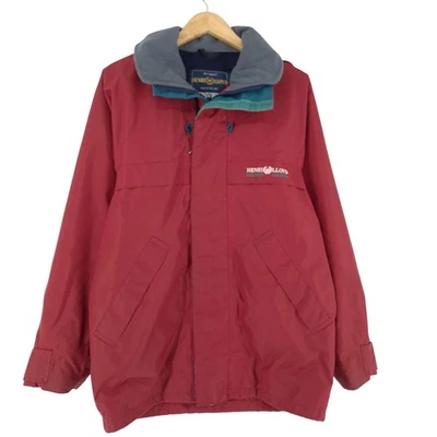 Chaqueta de Colección Henri Lloyd Hombre Impermeable Roja Con Capucha Td4 Talla S Foto 1 de 4