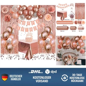 Geburtstagsdeko Rose Gold, Geburtstag Party Deko für Mädchen Frauen, L - Bild 1 von 10