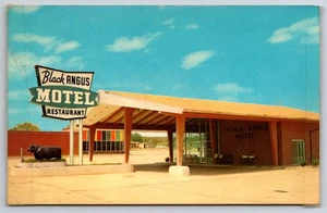 Black Angus Motel & Restaurant Poteau Oklahoma OK Chrome c1960 Postcard - Picture 1 of 2