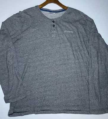 Columbia Long Sleeved T Shirt Sportswear Size XL Grey Men's 1/4 Button up - Image 1 of 4
