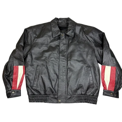 Chaqueta de motociclista de cuero con placa de diamante de colección para hombre talla XL retazos EE. UU. Eagle Foto 1 de 4
