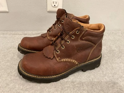 ARIAT Leather Boots 10 B Canyon Lace-Up Brown Western Work Boots 10001254 17728 - Image 1 of 4