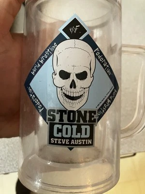 Taza de cerveza Stone Cold Steve Austin original vintage años 90 Wwe Wwf lucha libre OK Foto 1 de 4